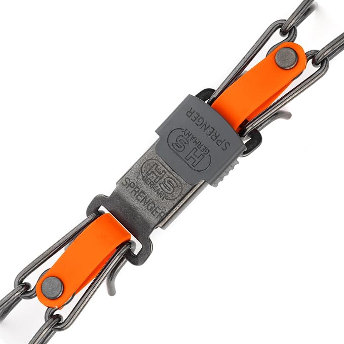 Herm Sprenger Black Stainless Steel Dog Collar with Quick Release ClicLock Buckle O-Ring Biothane Insert Training Collar Made in Germany (Hunter Orange, 23in x 3.2mm(Neck Size up to19-20in))