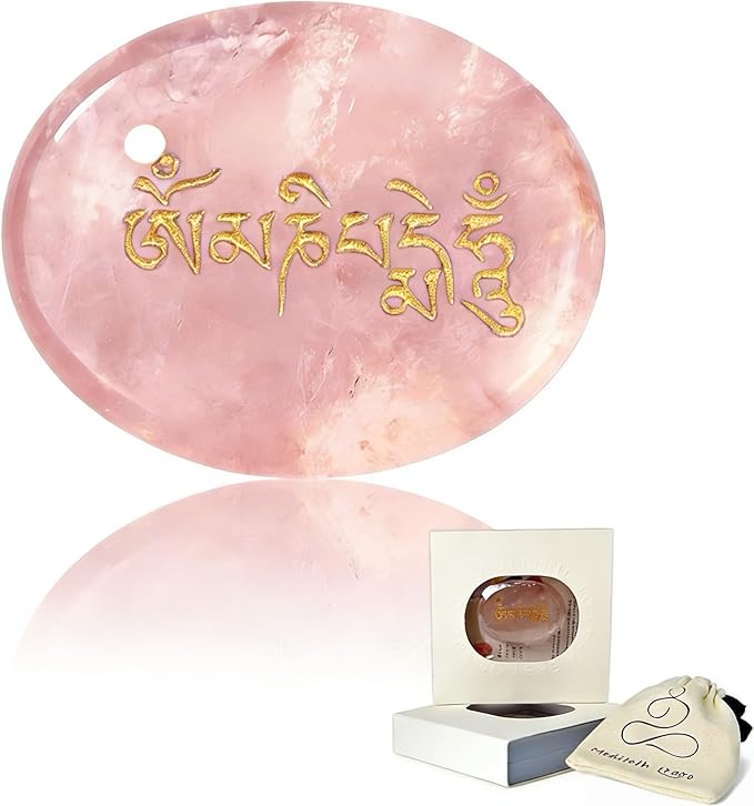 Rose Quartz Crystals and Healing Stones with Affirmation ， Anxiety Relief Gift for her/him,Emotional Support Gifts