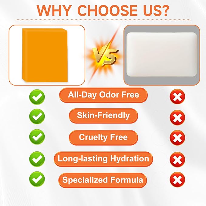 yoniagood 3 PCS Persimmon Soap Bar for Body Odor Control, Natural Deodorant Body Bar Soap for Old People Smell, Remove Strong Smell, Organic Eliminating Odor Wash Soap for Women & Men