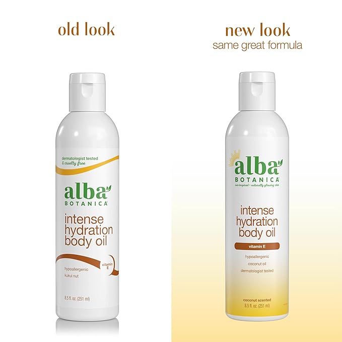 Alba Botanica Intense Hydration Body Oil, with Kukui Nut and Viamin E, 8.5 Oz (Packaging May Vary)