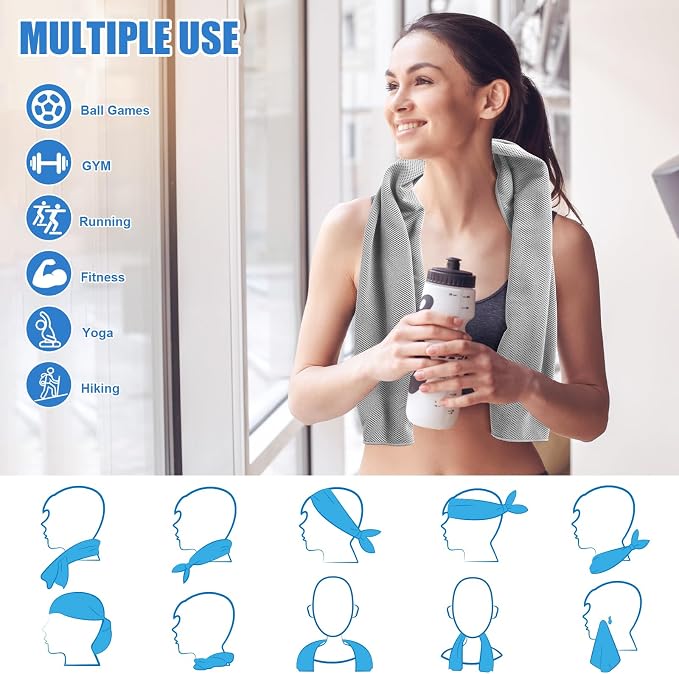 4 Pack Cooling Towels for Face Neck,Sweat Absorbent Cool Towel for Gym Fitness Tennis Yoga Camping Running(4 Pack-03)