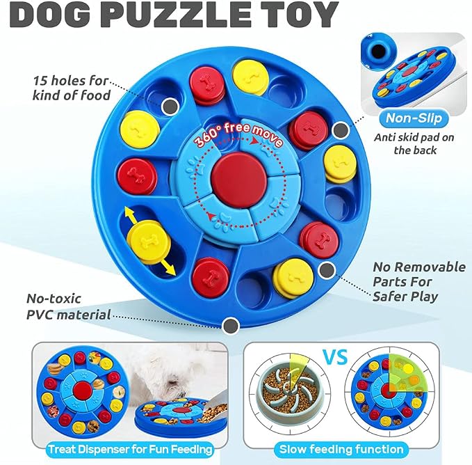 Joansan Dog Puzzle Toys, Interactive Treat Dispenser IQ Stimulation
