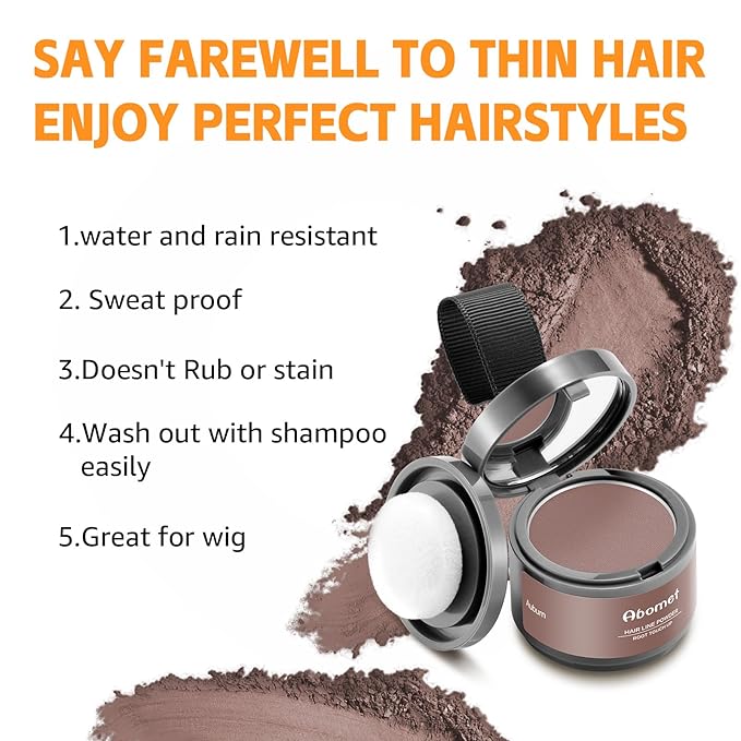 Root Touch Up Instantly Gray Coverage Hairline Powder, Conceal Hair Loss and Thinning For Women Men, Hair Fibers (Auburn)