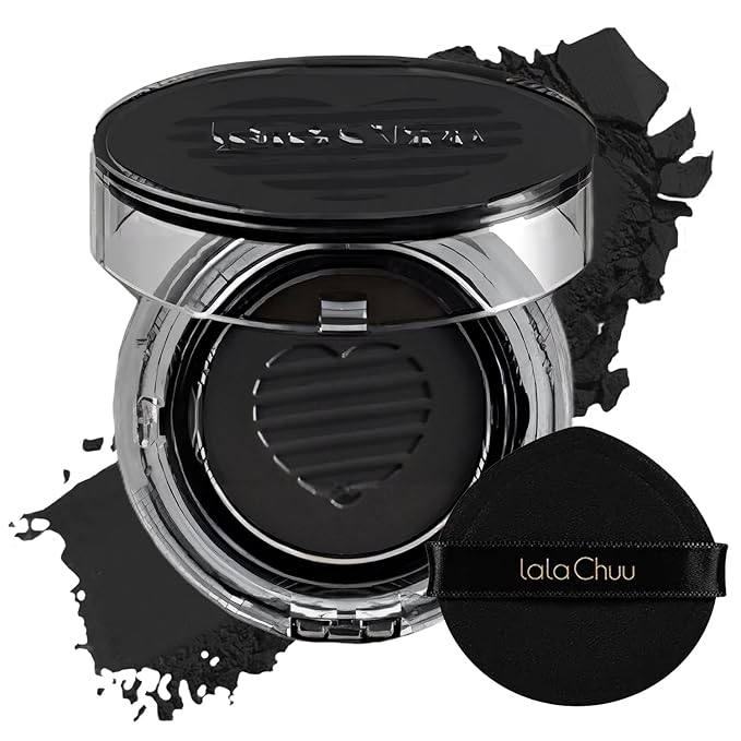 LALACHUU Hairline Powder Waterproof Concealing Hair Loss Instantly Root Touch Up for Women & Men Sweatproof Stain Proof for 120 Hours 0.32 Ounce, Natural Black