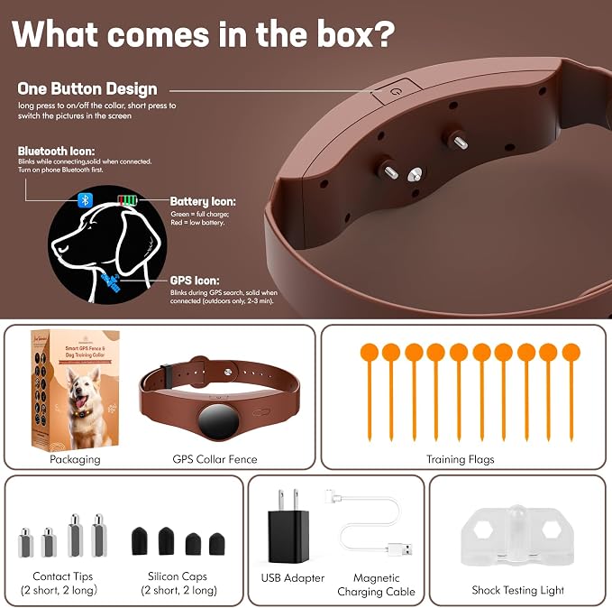 GPS Dog Collar Fence System No Subscription, Wireless Fence for Dogs