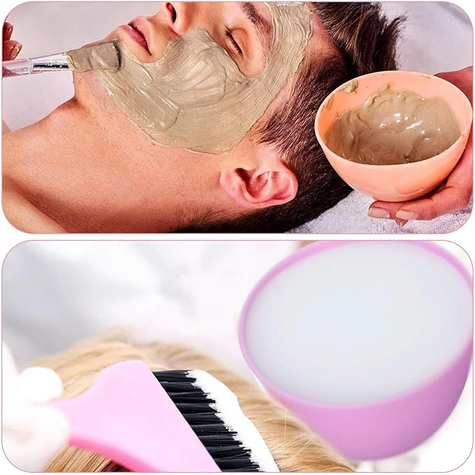 3.3 Inch Silicone Facial Mask Mixing Bowl for Facial Mask, Mud Mask and Other Skincare Products Medium Multi colored 5 Pcs.