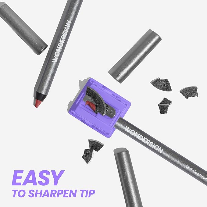 Wonderskin Lipliner Pencil - 360 Contour Lipliner, Long Lasting, Sharpenable, Waterproof and Transfer-Proof Nude Lip Liner Pencil (Rosewood)