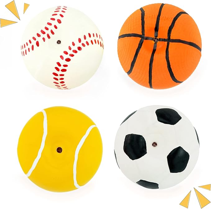 CHIWAVA 4PCS 2.4'' Squeak Latex Dog Sport Balls Fetch Toy for Small Dogs
