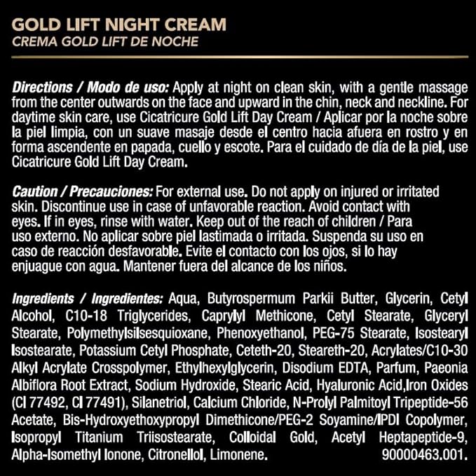 CICATRICURE Gold Lift Anti Gravitational Wrinkles Skin Care Gift Set with Day Anti-Wrinkle Cream + SPF 30, Night Anti-Wrinkle Cream & Dual Contour Eye and Lip Wrinkle Cream, 3 Pack