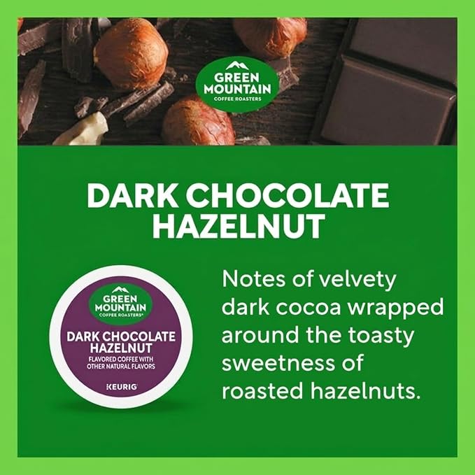 Green Mountain Coffee Roasters Dark Chocolate Hazelnut Coffee, Keurig Single Serve K-Cup Pods, 96 Count