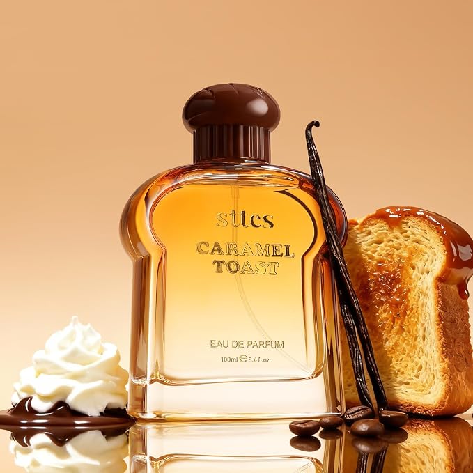 Sttes Caramel Toast Eau de Parfum, Warm Gourmand Fragrance with Vanilla, Coffee, Chocolate Notes, 100ml