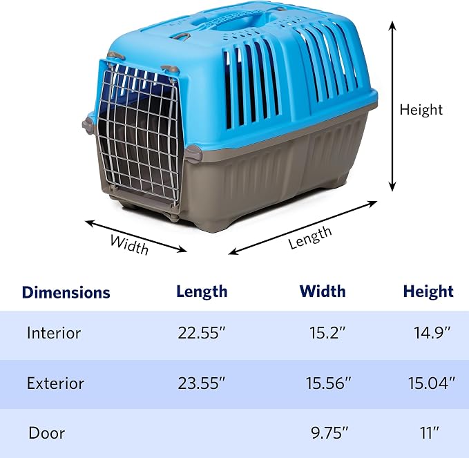 Midwest Spree Travel Carrier, 24-Inch, Hard-Sided, Red | Hard-Sided Pet Carrier, Steel Door, Ventilated Design, Locking Tabs, Easy Assembly