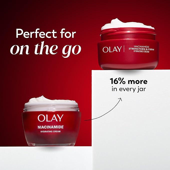 Olay Regenerist Niacinamide Face Moisturizer, Strong & Firm Cream for Women, Anti-Aging, Anti-Wrinkle, Firming Skin Care, Evens, Hydrates to Repair Barrier, Recyclable Eco Jar, Non-Greasy, 2 oz