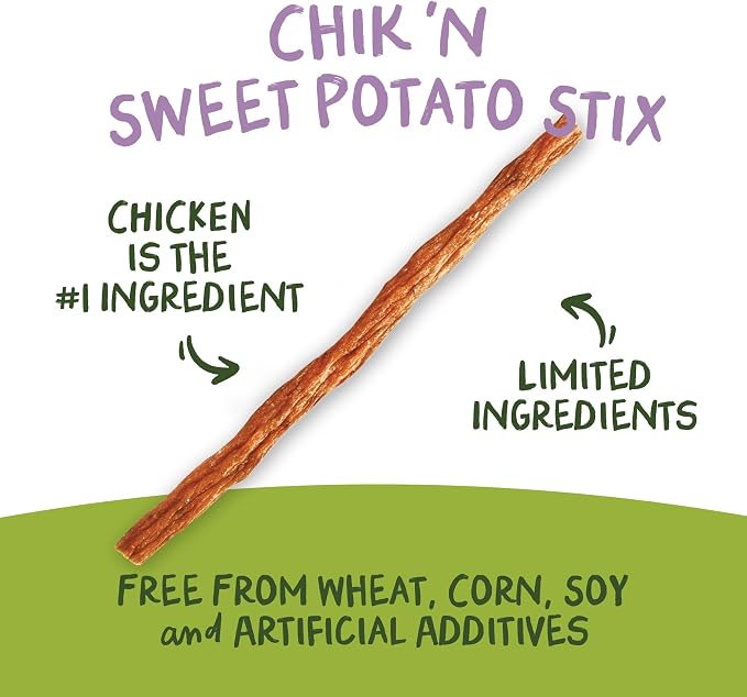 Pet 'n Shape Chik 'n Sweet Potato Stix – Made and Sourced in The USA- Natural Healthy Dog Treat, 14 Ounce | Premium chicken breast, Sweet potato recipe, Limited ingredients, Wheat and soy free, Training chews, For all life stages