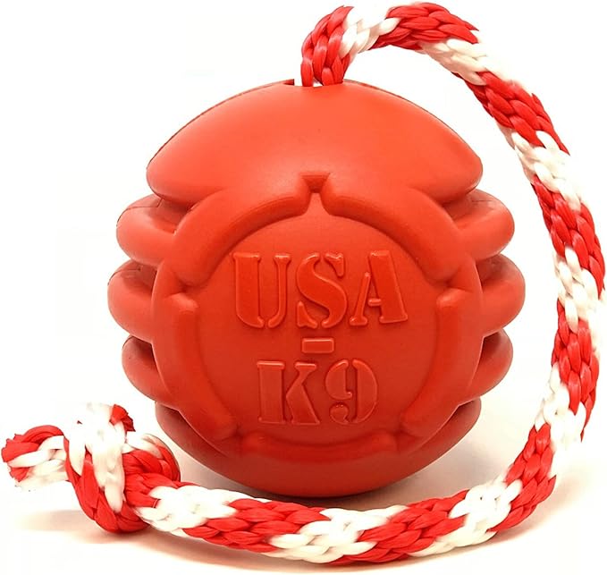 SodaPup USA-K9 Stars & Stripes – Durable Dog Tug Toy, Chew Toy, & Treat Dispenser Made in USA from Non-Toxic, Pet-Safe, Food Safe Natural Rubber for Bonding, Mental & Physical Exercise, & More