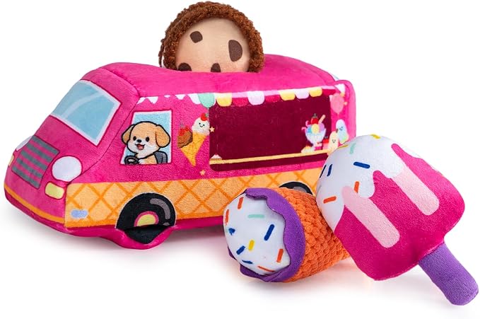 Hollypet Squeaky Hide and Seek Dog Toys for Small and Medium, Ice Cream