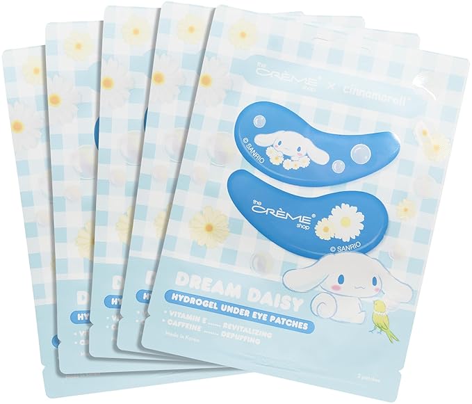 The Crème Shop x Cinnamoroll Under Eye Patches, Hydrogel Under Eye Mask For Dark Cirles, Puffy Eyes, and Under Eye Bags, Korean Skincare (Pack of 5)