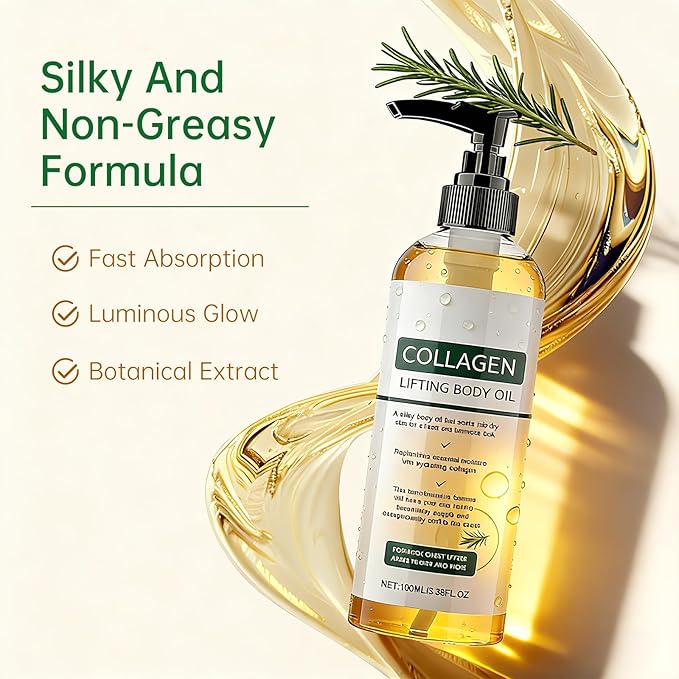 New Collagen Lifting Body Oil After Shower, Hydrating Collagen Oil For Body, Moisturizing Anti Aging for Women & Men, Helps Soften Appearance of Crepey Skin for All Skin Types-1PC