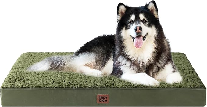 EHEYCIGA Orthopedic Dog Bed Extra Large with Removable Washable Cover, 47IN | Egg Crate Foam Support, Durable Oxford fabric, Non-Slip Bottom, Machine Washable, Soft Waterproof Plush Pet Bed Mat For Crate