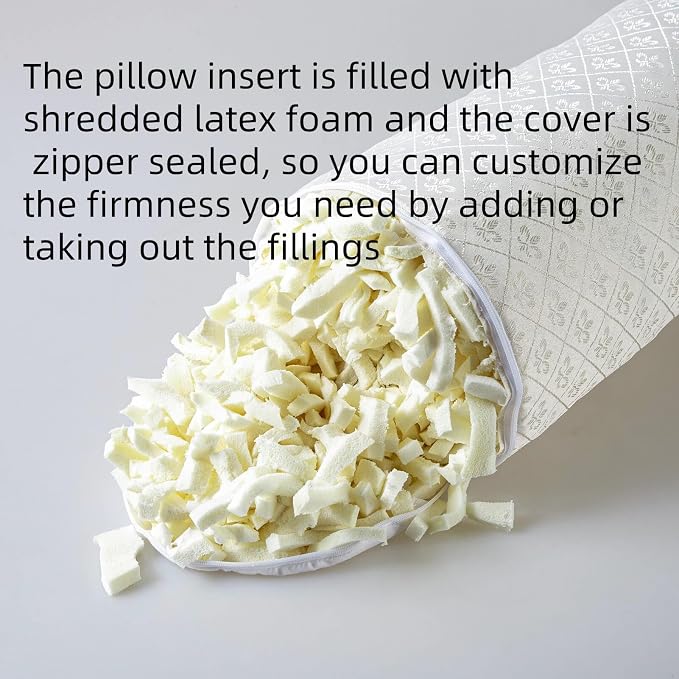 Kingnex Bolster Roll Pillow for Sleeping on Back or Side Under Knee to Relief Lower Back Pain Between Legs for Side Sleepers Cylinder Pillow with Removable Cooling Cover 18x6