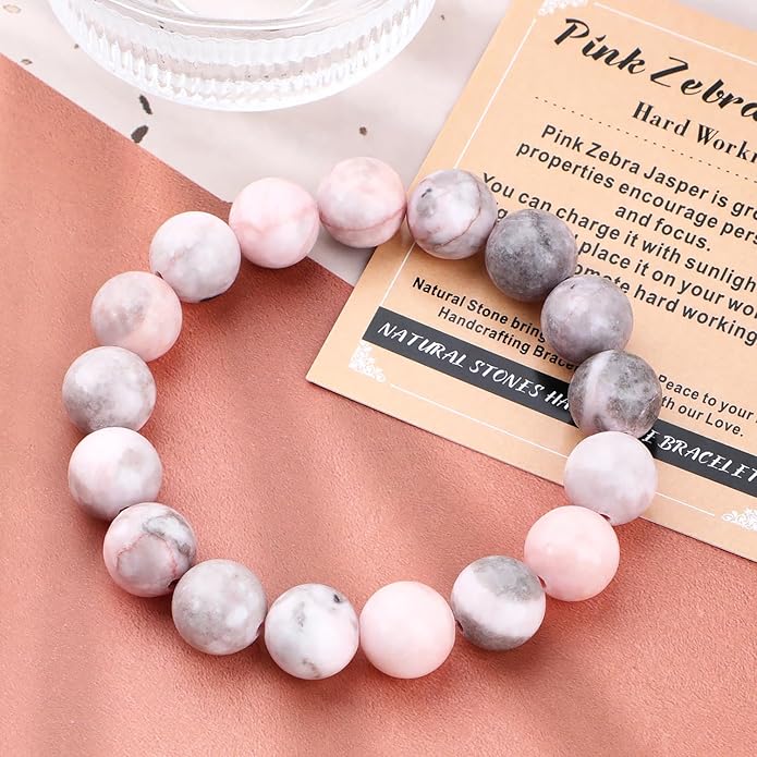 AD Beads Handmade Gemstone Stretch Elastic Bracelet Crystal Healing Reiki Nature's Beauty and Spiritual Essence Unisex