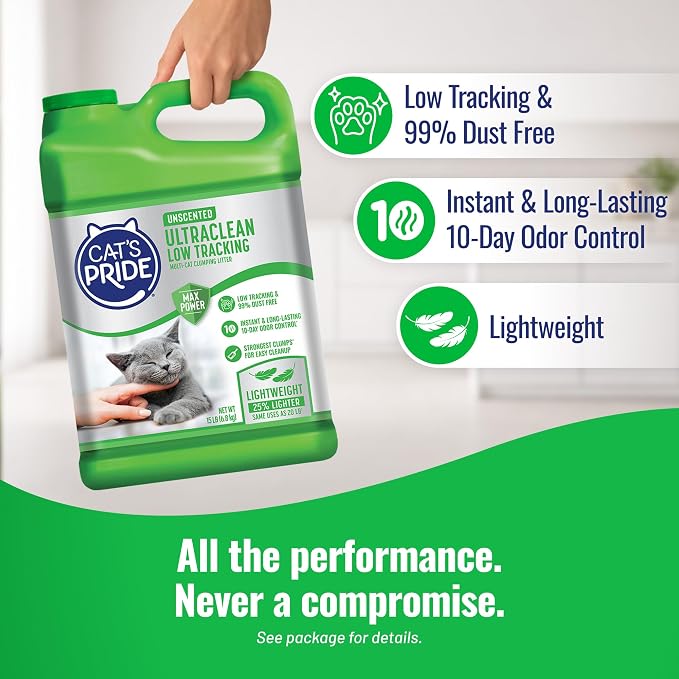Cat's Pride UltraClean Low Tracking Powerful Clumping Litter Unscented 15lb
