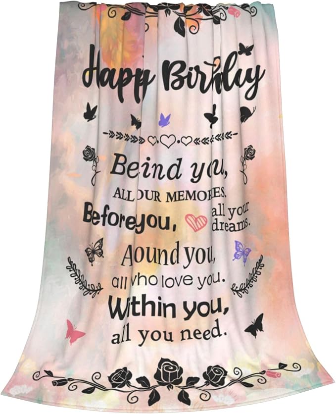 COMFAR Happy Birthday Gifts for Her, Unique Women's Birthday Decorations - Cool Friendship Gifts 40"x 50"