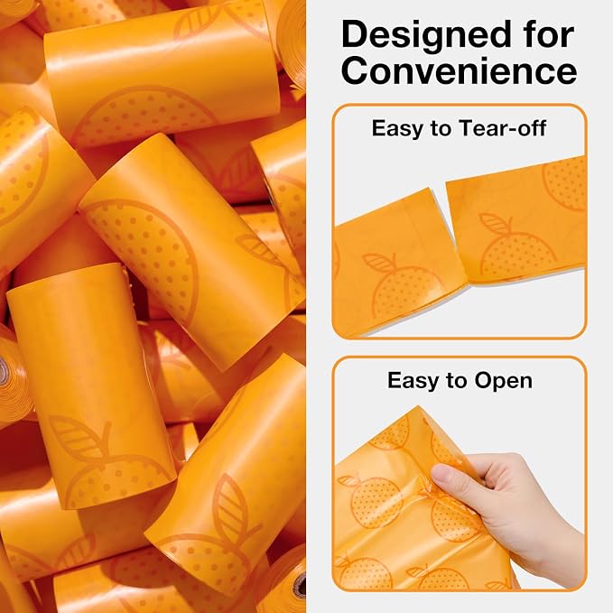 VETRESKA Dog Poop Bag Dispenser with Citrus Scented Waste Bags, 105 Counts | Leak Proof, Extra Thick and Large Pet Poop Bags for Walking Dog and Cats Litter