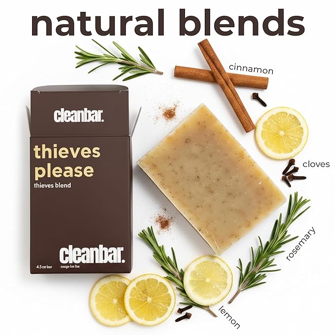 All-Natural Bar Soap -Thieves Please - Cinnamon, Clove, Eucalyptus, Lemon, and Rosemary Exfoliating Bar Soap