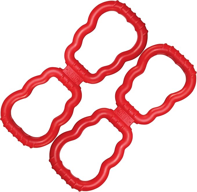 KONG Tug Toy - Dog Supplies for Tug of War - Natural Rubber Dog Toy for Outdoor & Indoor Playtime - for Medium/Large Dogs (2 Pack)