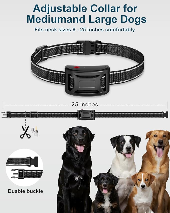 Wireless Dog Fence System - 2-in-1 Pet Containment & Training Collar with Accurate Boundary Control, IPX6 Waterproof and Rechargeable, for Large & Medium 1 Dogs Black