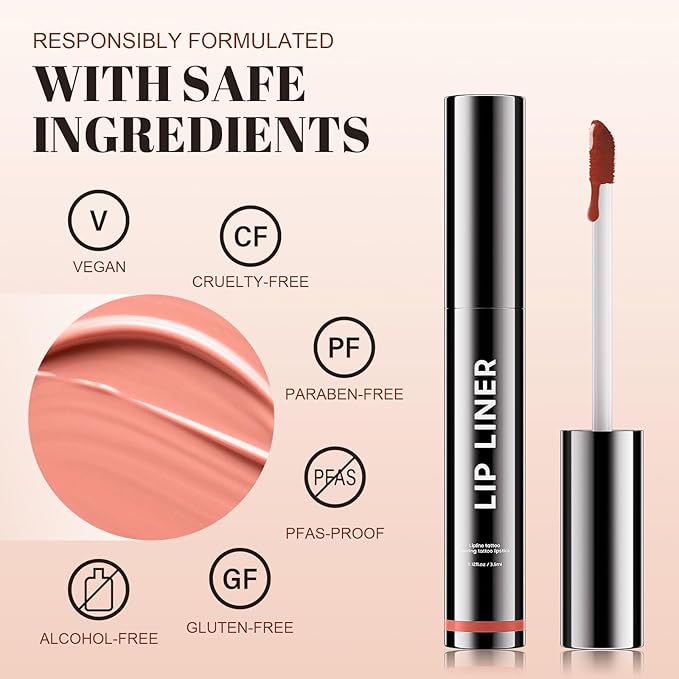 Lip Stain - Long Wear Tattoo Lip Liner, Waterproof & Transfer-proof Peel Off Lip Stain with Matte Finish, Lip Tint For All Skin Types, Great Gifts for Women (Mauve)