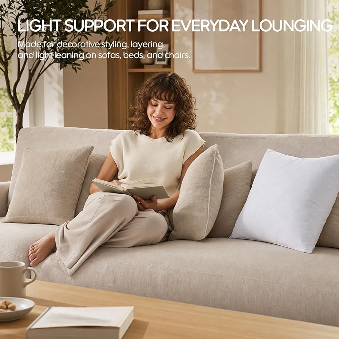 12x24 Feather Lumbar Pillow Insert, Decorative Throw Pillow Insert for Covers, Fuller Fit with Soft Support for Bed and Couch