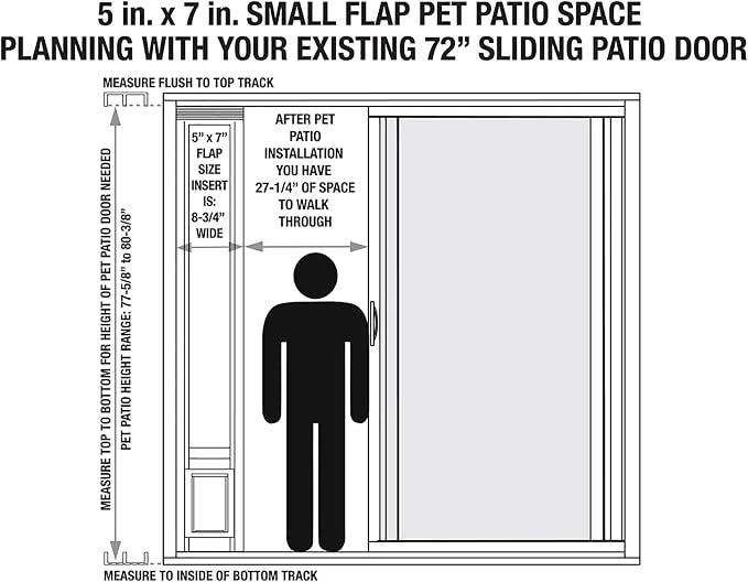 Ideal Pet Products Aluminum Pet Patio Door, 5" x 7" Flap Size