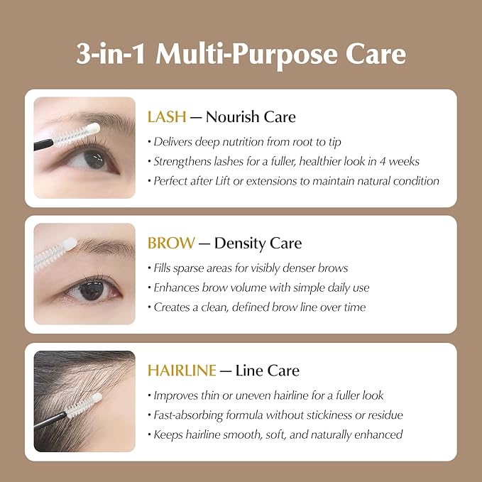 BL Lashes Elixir | 3-in-1 Eyelash Growth Serum with Peptide Complex & Biotin for Longer Fuller Thicker Lashes | Lash Growth Enhancer for Women(0.32 fl oz)