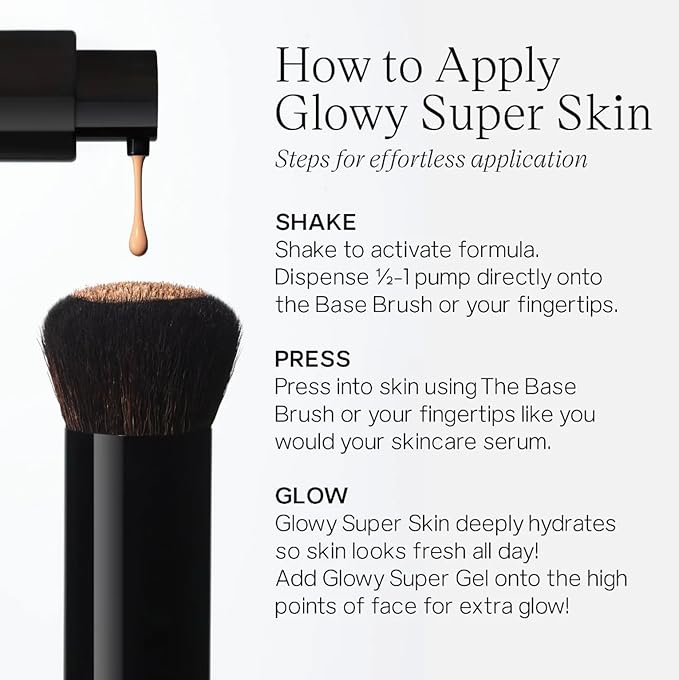 Saie Glowy Super Skin Tint Liquid Foundation - Weightless + Dewy Foundation with Lightweight Medium Coverage - Hydrating Face Makeup + Skin Care Serum Hybrid with Hyaluronic Acid - Shade 8 (1.01 oz)