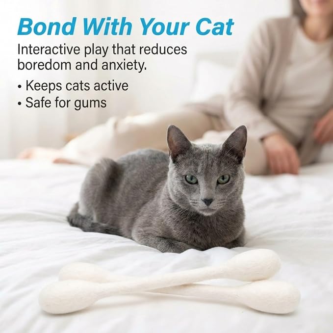 Glaciart One XXL Swabs Cat Toys with Catnip - 2 Pk | Durable for Chew, Cute Cat Toys Interactive Kitty for Boredom, Exercise, & Play | Filled w/Organic Catnip for Anxiety & as Digestive Aid