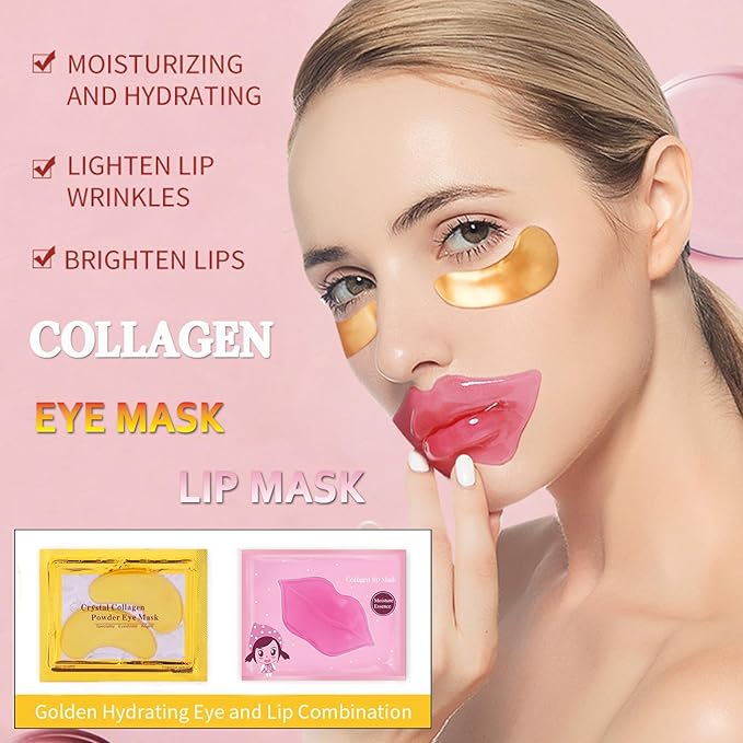 Eakroo 30 Pairs Lip Mask & Eye Mask, Anti Wrinkle Patches for Lip, Under Eye Patches for Dark Circles, Gifts for Women, Party Favors, Lip Mask Bulk, Mothers Day Gifts, Teacher Appreciation Gifts