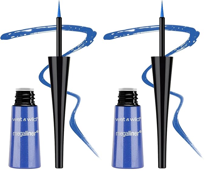 wet n wild MegaLiner Liquid Eyeliner - Voltage Blue (Pack of 2)