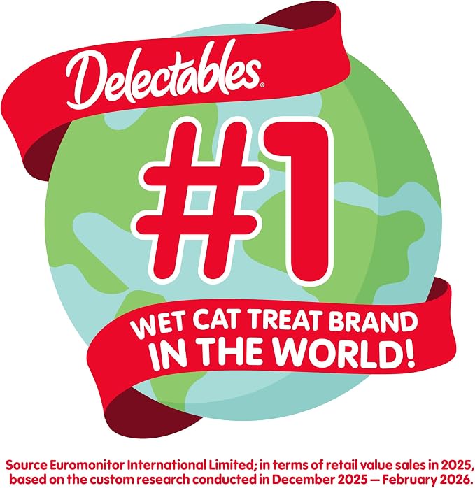 Delectables Lickable Treat Stew Wet Cat Treat with Real Tuna & Shrimp, Food Topper, Hydrating, Grain-Free, No Fillers, No By-Products, No Added Preservatives, 1.4oz Pouch, 12ct