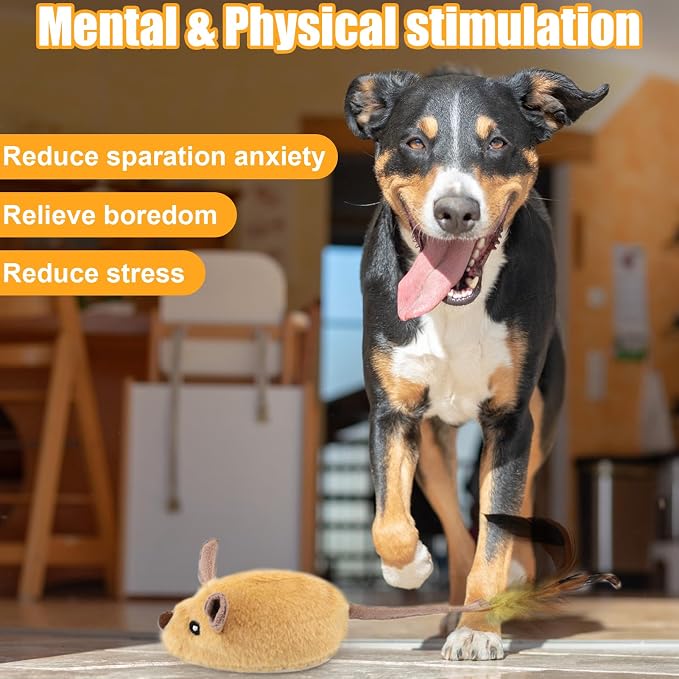 Interactive Dog Toys, Fake Mouse Moving Dog Toy with Automatic Sensor