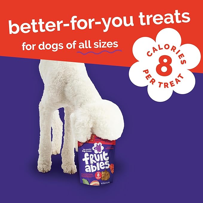 Fruitables Baked Dog Treats, Pumpkin Snacks for Dogs, Low Calorie & Delicious, No Wheat, Corn or Soy, Healthy Puppy Training Treats, Made in the USA, Apple and Crispy Bacon Flavor, 7oz | Healthy Dog Treats, Training Treats, Crunchy Dog Biscuits, Limite...
