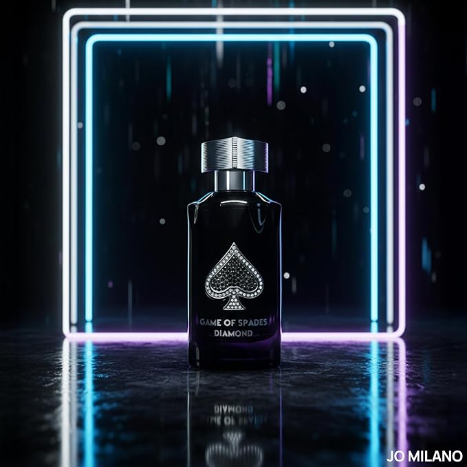 Jo Milano Game of Spades Diamond Parfum Spray | 3.4 oz (100ml) | Vanilla, Fruity, Amber, Sweet, Musky Scent | Long Lasting Fragrance for Men and Women (Unisex)