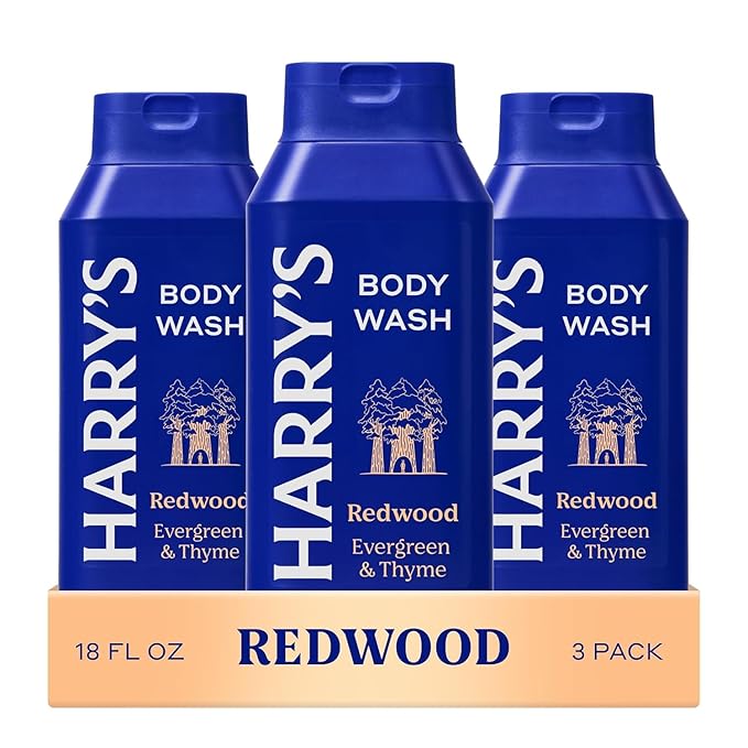 Harry's Men's Body Wash - Redwood - 18 fl oz - Shower Gel for Men - No Parabens,Sulfates,or Dyes,(Pack of 6)