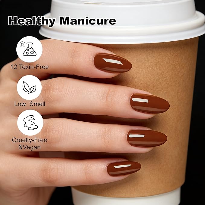 YTD Likomey Van Dyke Brown Gel Nail Polish,15ml Salon Home DIY Nail Art Manicure and Pedicure Fall Winter Soak Off UV Color Varnish,CS217