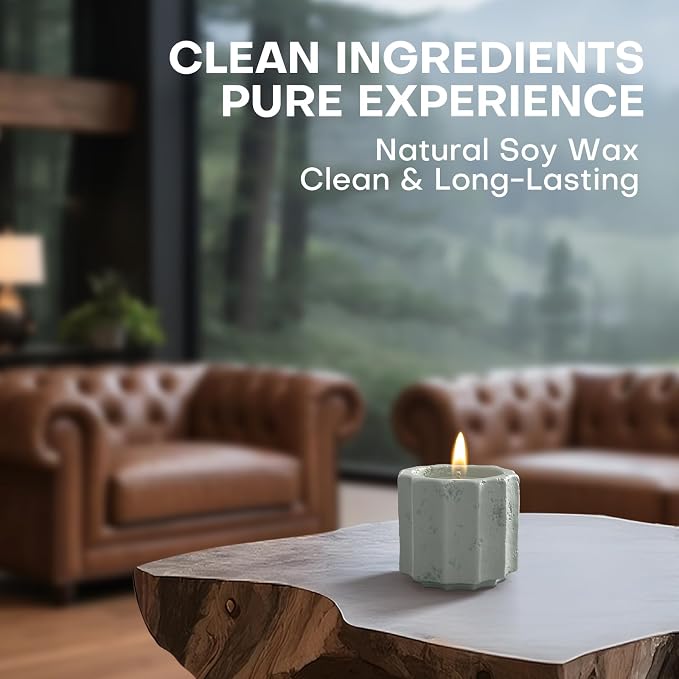 Scented Candles Set for Home, 6 Pack Natural Soy Wax Candle Gift Set, Non-Toxic Cement Jar Candles, Luxury Aromatherapy for Stress Relief, Highly Scented, Housewarming Gifts
