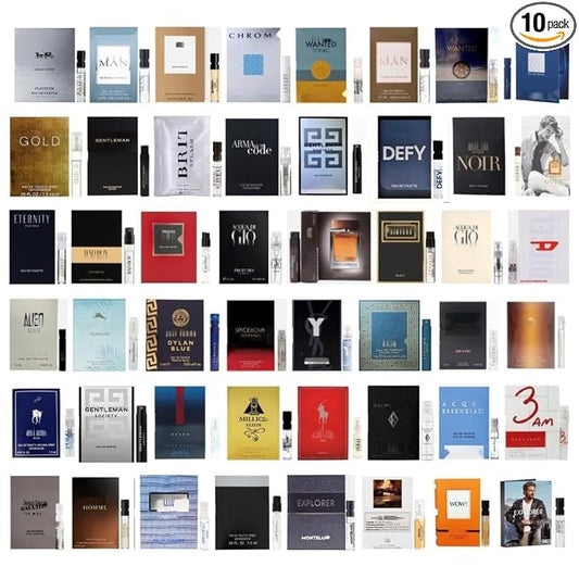Selection of 11 Designer Cologne Sample Vials For Men Mixture of Perfumes - Excellent Quality Products - Mix of Scents for all situations - Great for Travel and Smelling Nice at all Times