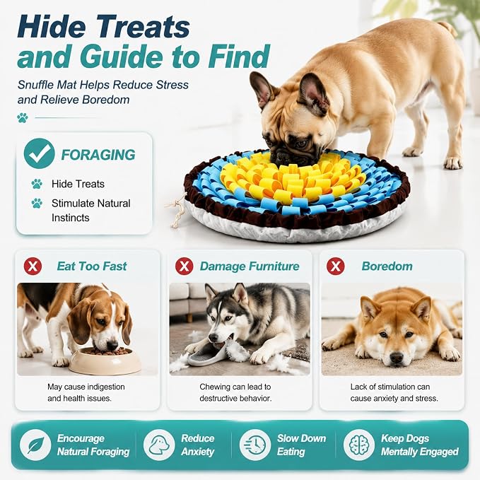 Snuffle Mat for Dogs, Interactive Dog Puzzle Toy & Slow Feeder