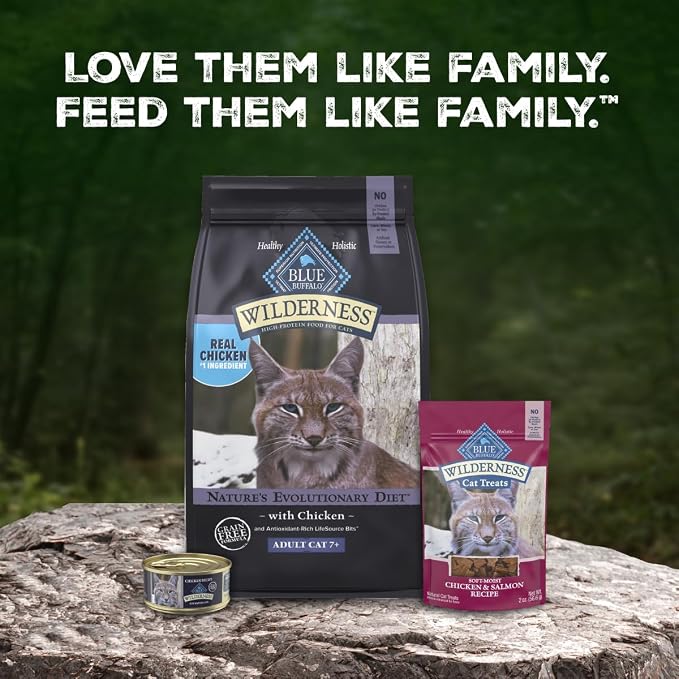 Blue Buffalo Wilderness Chicken Adult 7+ Dry Cat Food, Grain-Free, 5 lb | High Protein, Real Chicken #1 Ingredient, Supports Immunity with Antioxidant-Rich LifeSource Bits, Natural Ingredients