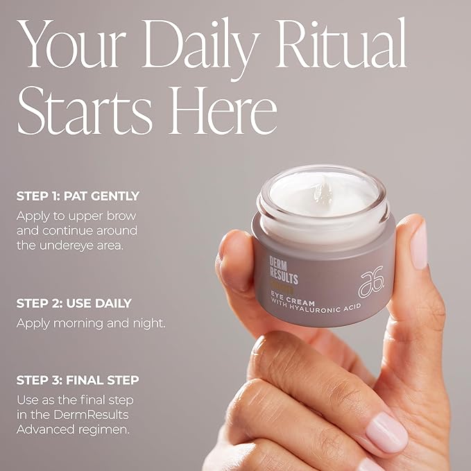 Arbonne DermResults Advanced Eye Cream with Hyaluronic Acid – Hydrating Under Eye Cream – Gentle Formula for All Skin Types 0.5 oz (15 g)